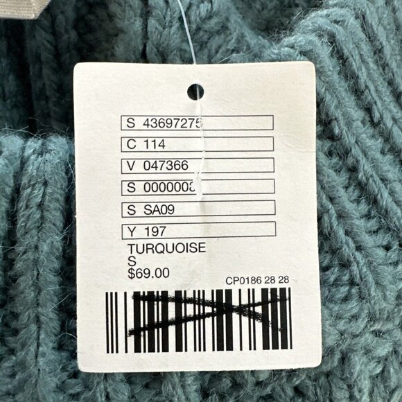 Urban Outfitters Womens Teal Cold Shoulder Sweater Chunky Cable Knit Size S NEW - Picture 10 of 12